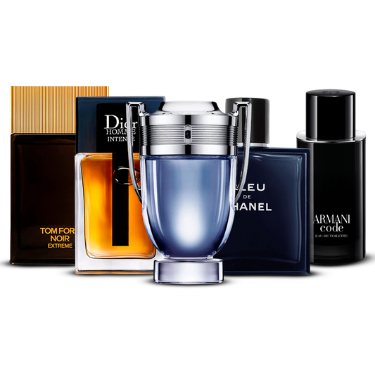 Set 5 Parfumuri  – Tom Ford Noir Extrême, Dior Homme Intense, Invictus, Bleu de Chanel și Armani Code [100 ml fiecare]