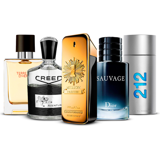 Set 5 Parfumuri  – Terre d'Hermès, Creed Aventus, 1 Million, Sauvage și 212 Men  [100 ml fiecare]
