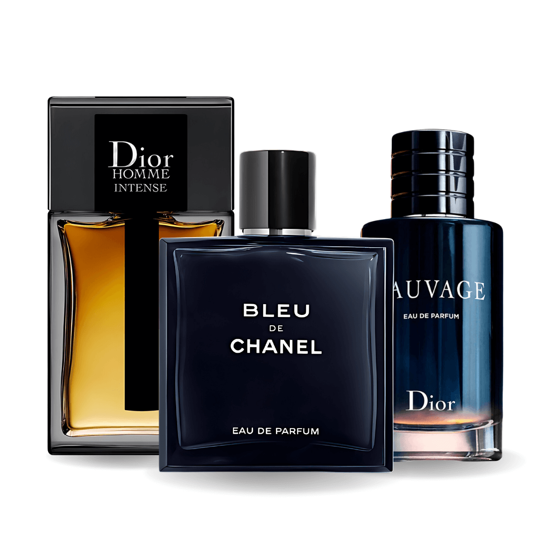 Set 3 Parfumuri | Sauvage Dior, Bleu de Chanel, Dior Homme Intense 100 ml