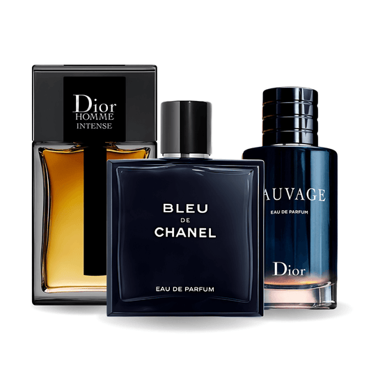 Set 3 Parfumuri | Sauvage Dior, Bleu de Chanel, Dior Homme Intense 100 ml