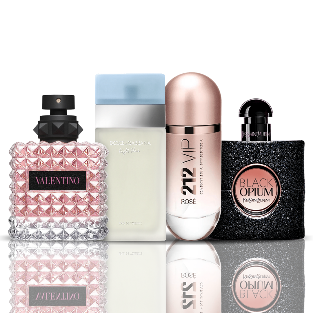 Set 4 Parfumuri | Valentino + Light Blue + 212 VIP Rose + Black Opium 100 ml